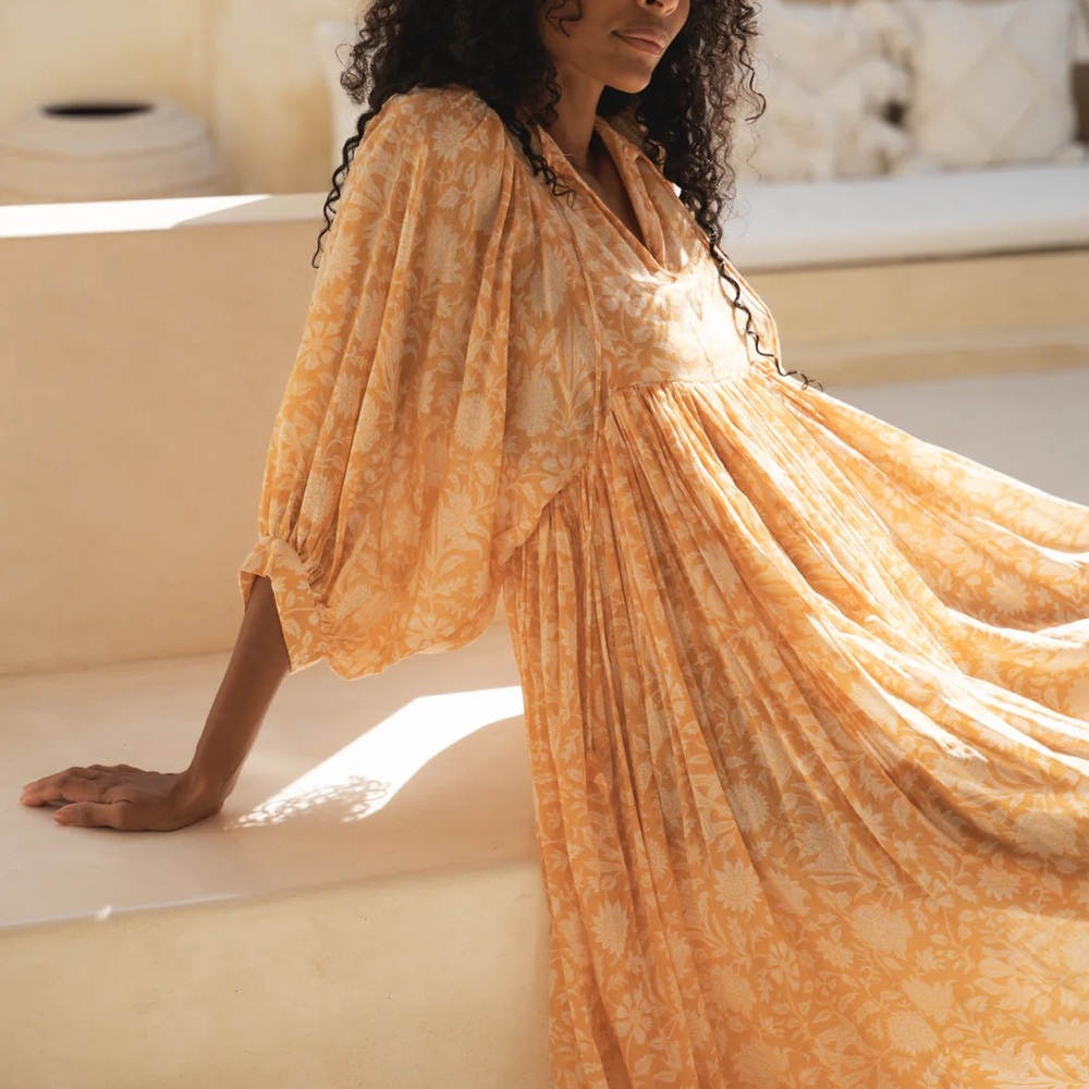 Daughters of India Kyra Midi dress in tangerine